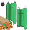4 Pack/Set Leaf Bag Holder, 2 Reusable Pop-Up Leaf Bag Funnels with 2 Heavy-Duty Kraft Paper Bag, Large Paper Lawn Bags Holder Funnel Lawn Bag Holder for Paper Yard Waste Bags Yard Tools