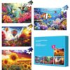 4 Packs Large Piece Puzzle for Seniors - Dementia 36 Pieces Puzzles for Elderly Adults,Alzheimer Puzzles Memory Cognitive Games for Elderly Seniors with 4 Storage Bags
