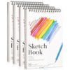 4 Pack Small Sketch Books, 5.5 x 8.5 Inch Mini Sketchbook, 68lb/100gsm Spiral Bound Small Sketch Pad, Acid Free Art Supplies Drawing Painting Sketchbook for Kids, Beginners, Artists & Graduation Gift