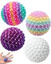 4 Pack Spiky Stress Balls,3D Printed Plastic Massage Balls