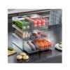 4 Pack Stackable Refrigerator Organizer Bins with Pull Out Drawers(30x14.6x11.5cm)