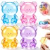 4 Pack Stress Bear Squishy Ball Sugar Filled Gummy Bear Toys, Squishy Toys Stress Relief, Slow Rising Stress Balls for Calming - Soft Squeeze Balls Party Favors Birthday Gifts