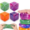 4Pack Stress Cube Squishy Fidget Toys,Slow Rise Stress Balls Sensory Toy for Kids Adults with Autism,Fun Squeeze Squishies for Anxiety Stress Relief Classroom Prize, Holiday & Birthday Gifts