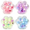 4 Pack Transparent Squishy Cat Paw, Cute Fidget Toys Soft Mochi Squeeze Stress Squishies for Kids Adults Anxiety Stress Relief, Classroom Prizes, Birthday Gifts Party Favors