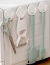 4 Pack White Heavy Duty Magnetic Hooks Fridge Locker Key Home Office Classr