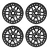 4pcs 2.2inch Aluminum Alloy Beadlock Wheel Hubs, RC Wheel Hub for 1/10 Scale RC Cars, CNC - Machined Durable Hub Set with Enhanced Stability, Compatible with SCX10 (Black A1)