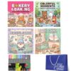 4Pcs Bold and Easy Cozy Coloring Books for Adults with 36 Colors Markers