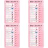4 Pcs Chore Chart, Portable Sliding Routine Chart with 10 Tasks, My Chores Checklist, Replaceable DIY Card Memo Boards for Home, Learning Space or RV Organization, Pink and Blue