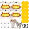 4 Pcs Flea Traps for Inside Your Home, Indoor Electric Flea Trap Light with 12 Sticky Refill Discs & 12 Bulbs & 4 Electric Wires -Sticky Trap for Fly,Moth,Gnat,Bed Bug Catcher for Carpet