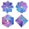 4PCS Fractal Hexagon 3D Printed Fidget Toys, Sensory Stress Relief, Holiday, Christmas & Birthday Gifts for Kids & Adults(Without Stick，3 inches-Lightpurple)