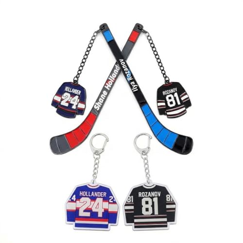 4Pcs Ice Hockey Romance Bookish Gifts Bundle, 24 & 81 Metal Stick Bookmarks and Jersey Keychains, Preppy Enemies to Lovers Rivals Fan Accessories, Decade Long Secret Keepsake
