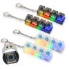 4 Pcs Keyboard Fidget Toy for Adult, Light Up Cute Cat Clicker Keyboard Fidget Keychain, 4-in-1 Loud Stress Relief Fidget Keyboard for Anxiety Decompression, White,Black