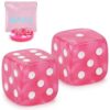 4Pcs Mahjong Dice Set with MAHJ Logo Dice Bag and Rolling Tray, Pink Pearl Dice with PU Squeeze Pouch and Noise-Reducing Pad, American Mahjong Accessories for Table Game Night, Gift for Players