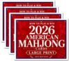 4 PCS Mah Jong Large Size Card 2026, Large Print American 2026 Mah Jongg Standard Hands & Rules Cards, Mah jong Cards Latest Revision, Easy-to-Read Reference Accessories for Beginners & Lovers
