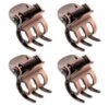 4 Pcs Mini Metal Hair Claw Clips for Women,Mini Metal Hair Claw Clips,Bronze Clamp Side Bangs Clip Hair Styling Tool Hairpins Hair Accessories for Women