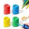4 Pcs Pencil Sharpeners with Lid, 2026 New Dual Hole Sharpener, Colored Handheld Sharpener Suitable for Home Office (Colorful#A)