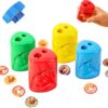 4 Pcs Pencil Sharpeners with Lid, Dual Hole Colored Handheld Sharpener，B：2