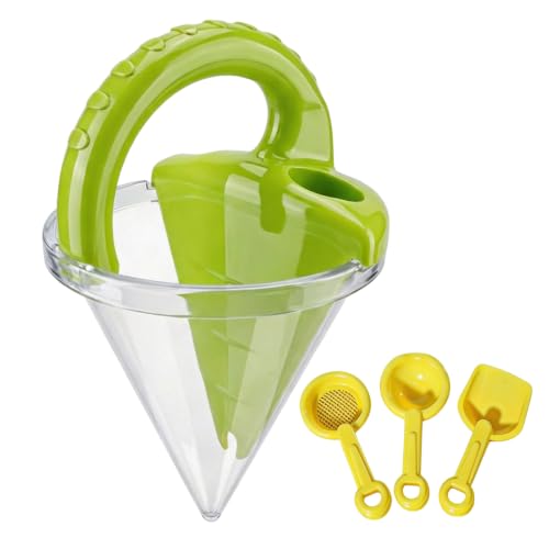 4pcs Sand Funnel Beach Toy, Spilling Funnel Sand Toy Sands Dripper Beach Toys Sands Castles Building Kit with Dripper Sifter Shovel Spoon for Adults Castles Maker Outdoor Play Toys