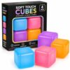 4Pcs Stress Cube Sensory Fidget Toys for Anxiety Stress Relief, Slow Rising Fidget Cube Squeeze Toys, Squishy Cube Filled with Substance