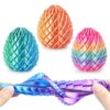 4PCS Twisty Fidget Egg , 3D Printed Slippery Spiral Fidget Toy, Sensory Desk Toys for Adults Kids, Stress Relief Hand Fidget Set, Party Favors, Classroom Prizes (Multicolor 4pcs)