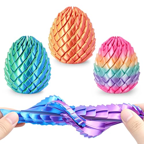 4PCS Twisty Fidget Egg , 3D Printed Slippery Spiral Fidget Toy, Sensory Desk Toys for Adults Kids, Stress Relief Hand Fidget Set, Party Favors, Classroom Prizes (Multicolor 4pcs)