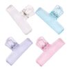4Pieces Clear Acrylic Paper Clip 74mm Paper Clamps File Clip Food Bag for Food Bag Document Drawing Board Stainless Steel Clamp