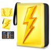 4 Pocket Trading Card Binder, Holds 400 Cards, PU Zipper Binder