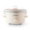 4 Qt Slow Cooker with Locking Lid for 6+ Peoples-White