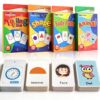 4 Set in 1, 144 Pcs Flash Cards for Toddlers 1-3, Word-Picture Recognition - Telling Time, Animal, Shape, Body Parts Flashcards for Toddler 1-3, Flash Cards for Toddlers 1-3