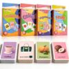 4 Set in 1, 144 Pcs Flash Cards for Toddlers 1-3, Word-Picture Recognition - Food & Drinks, Vegetables, Fruits, Color Flashcards for Toddler 1-3, Flash Cards for Toddlers 1-3