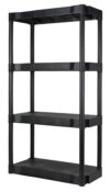 4 Shelf Plastic Shelving Unit, 30x13.88x56.2 Inch, Black