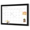 4 THOUGHT Whiteboard Calendar 24" x 18" Magnetic Dry Erase Board, Black