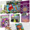 5-Book Set: 2 Mystery Mosaic Color by Number + 3 Coloring Books, 36 Markers