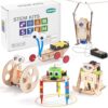 5-in-1 STEM Kit for Kids Ages 6-8 8-10, Wood Robot Building Science Kits
