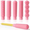 5-Pack Chewable Pencil Toppers for Sensory Kids,Silicone Pencil Top Covers for Autism, ADHD,SPD or Special Oral Motor Needs,Chewing Stim Tools Fidget Aid Focus for Student,Boys and Girls,Pink