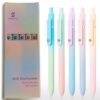 5-Pack Gradient Gel Pens, 0.7mm Black Ink Fine Point Smooth Writing Pens, Smooth Writing Retractable Pens with Soft Pastel Design, Perfect for Journaling, Note-Taking, Office, and School Supplies
