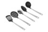 5-Piece Kitchen Utensil Set, BPA-Free Nylon Heads, Stainless Steel Handles - Includes Spoons, Turner, Skimmer, Pasta Server, Ladle - For Nonstick Cookware, Dishwasher Safe