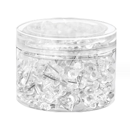 500 Clear Push Pins Steel Point Plastic Head, 2026 Upgrade Bulk Thumb Tacks for Cork Board, Map, Photo, Office, Classroom, Home, Durable Fixing Pins Suited to Fabric, Paper, and School Crafts