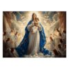 500 PCS Mother Mary Christian Wooden Jigsaw Puzzle with Storage Box, Decorative Puzzle Wall Art, Premium Wooden Puzzle for Relaxation, Leisure