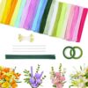 500 PCS Pipe Cleaners Craft, Pipe Cleaners Flowers Kit with Handle, 20 Colors Chenille Stems with Instruction, Art and Craft Supplies, Colored Pipecleaners Bulk