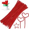 500 Pcs Red Pipe Cleaners, Chenille Stems for Kids DIY Crafts