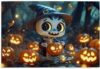 500 Piece Cute Halloween Skeleton with Witch Hat Jigsaw Puzzle for Adults – Enchanting Spooky Woods Art, Challenging Wooden Brain Game, Relaxing Unique Gift & Decor