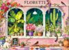 500 Piece Jigsaw Puzzle for Adults -Floral Garden Window with Cute Cat Puppy - Vibrant Pink Plant Decor Paper Puzzle for Relaxation Finished Size 19.3" x 13.7"