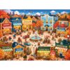 500 Piece Puzzle for Adults, Animal Town Square Jigsaw Puzzle, Autumn Forest Animal Village Puzzle 500 Pieces, Woodland Creature Landscape Puzzle, Letter Back, No Dust Decor Gift, 20.5 x15 in