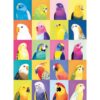 500 Piece Puzzle for Adults,Colorful Grid Parrot Tropical Bird Puzzles,Recycled Cardboard Pop Art Animal Jigsaw Puzzle 500 Pieces,Challenging Game Home Decor Birthday Party Gift Toy for Adults Seniors