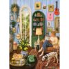 500 Piece Puzzle for Adults, Vintage Cottage Reading Nook Jigsaw Puzzle 500 Pieces, Cozy Cat Dog Interior Decor Puzzle, Letter on Back, for Family Game Night Party Friends, 20.5 x15 in