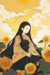 500 Piece Puzzles - Sunflower-Style Ancient Girl - Fun Family 500 Piece Jigsaw Puzzle, 15 X 20 Inch, Recyclable Wooden Puzzle Pieces, Favorite Room Decor Or Gifts