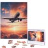 500 Piece Puzzles for Adults Personalized Wooden Puzzles Airplane Sunset Sky Jigsaw Puzzles Gift Custom Puzzle from Photos Challenging Puzzles for Family Wedding Christmas Birthday Gifts 20.4 x 15 in