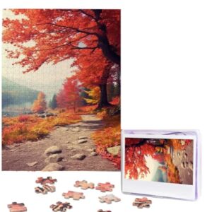 500 Piece Puzzles for Adults Personalized Wooden Puzzles Autumn Landscape Jigsaw Puzzles Gift Custom Puzzle from Photos Challenging Puzzles for Family Wedding Christmas Birthday Gifts 20.4 x 15 in