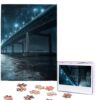 500 Piece Puzzles for Adults Personalized Wooden Puzzles Bridge at Night Jigsaw Puzzles Gift Custom Puzzle from Photos Challenging Puzzles for Family Wedding Christmas Birthday Gifts 20.4 x 15 in